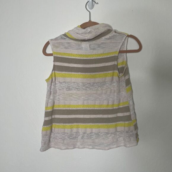 Dolan Top Womens XS Sleeveless Sweater Cowl Neck Knit Beachy Charente White Tan - Picture 4 of 4